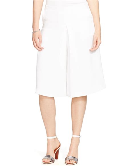 Lyst Lauren By Ralph Lauren Plus Size Pleated Culottes In White