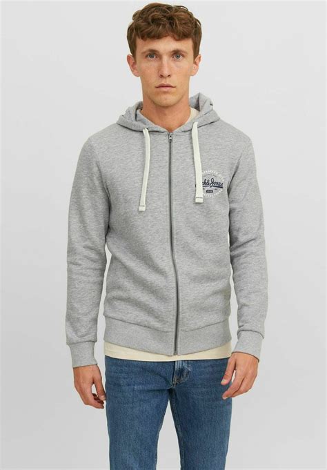 Jack And Jones Mit Reissverschluss Sweatjacke Light Grey Melange Grau