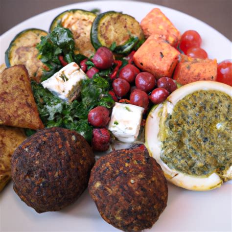 Vegetarischer Teller Mit Falafel Und Halloumi Rezept