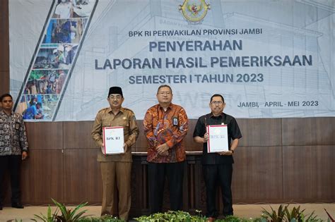 Bpk Ri Perwakilan Provinsi Jambi Serahkan Lhp Atas Lkpd Ta Bagi