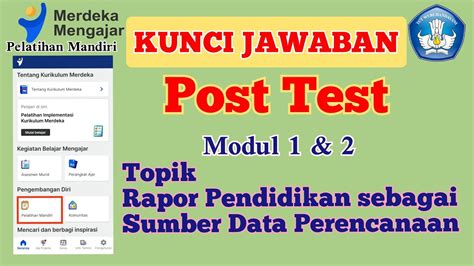 Jawaban Post Test Modul 1 And 2 Topik Rapor Pendidikan Sebagai Sumber