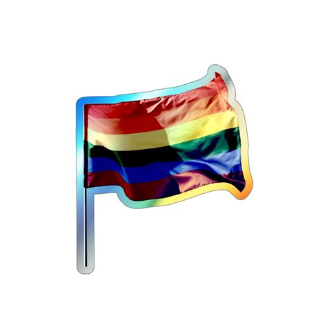 Holographic Rainbow Pride Flag Sticker Kiss Cut Sticker Lgbtqia Support