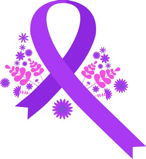 Cancer Purple Ribbon Design Element 15130436 Png