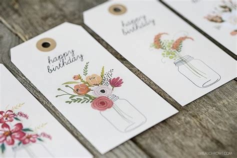 Floral Printable Birthday Gift Tags - Live Laugh Rowe