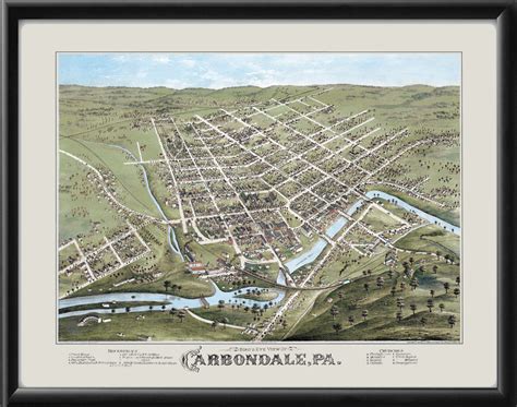 Carbondale, PA 1870 - Vintage City Maps, Restored City Maps