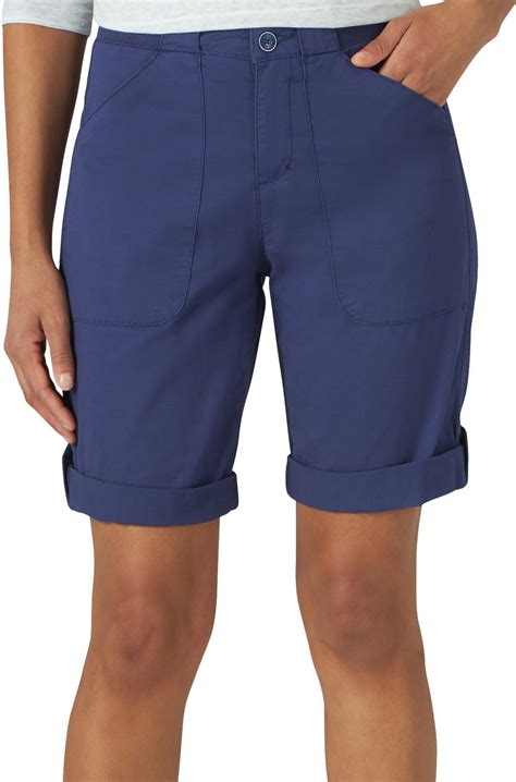 Lee Petite Solid Flex To Go Utility Bermuda Shorts P Ink Blue