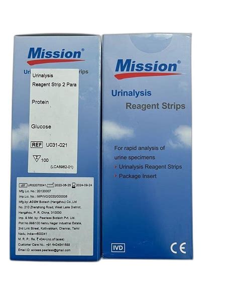 Mission Urinalysis Reagent Test Strips At Rs 150 Box Reagent Test