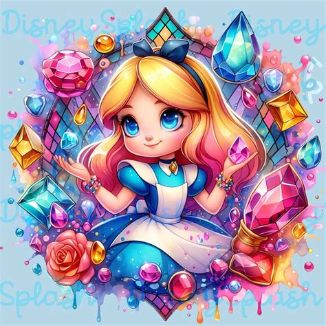 Alice Gemstones Watercolor Splash Clipart Images Graphics And Artwork