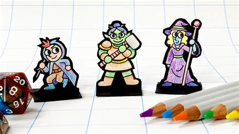 How To Make Dandd Paper Miniatures Without A Computer Youtube