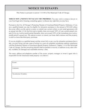 Fillable Online Notice To Tenants Fax Email Print Pdffiller