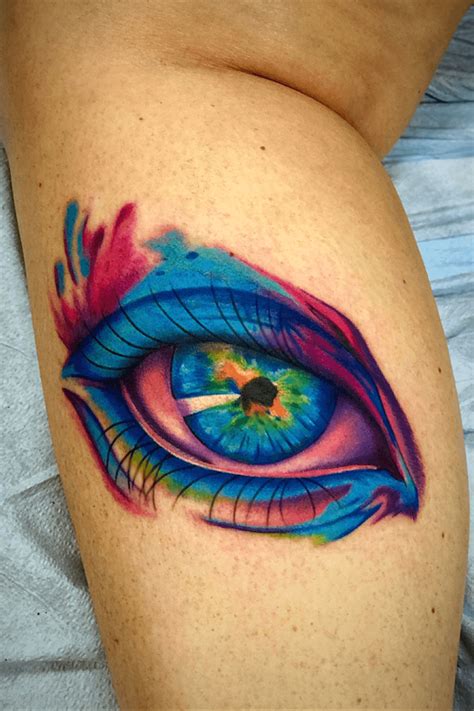 Watercolor Eyes Tattoo