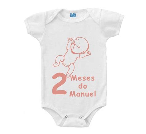 Body Básico Mesversário 2 meses do bebê Personalizado nome Elo7