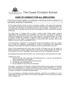 Fillable Online Standards Of Ethical ConductFirst Coast Christian