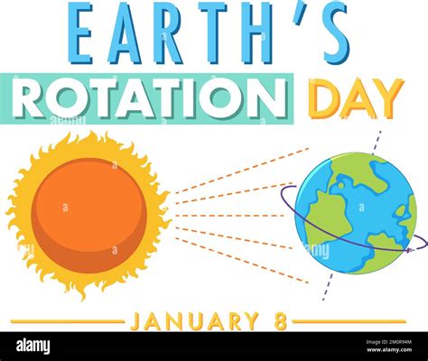 Earth S Rotation Day Banner Design Illustration Stock Vector Image