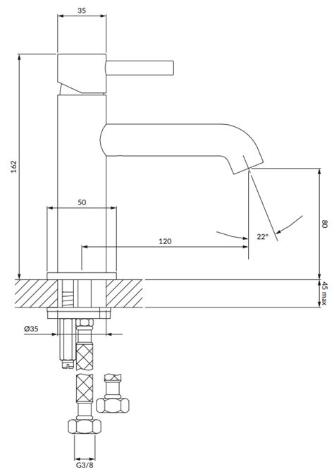 Omnires Y bateria umywalkowa 16 cm głowica 25 mm miedź szczotkowana