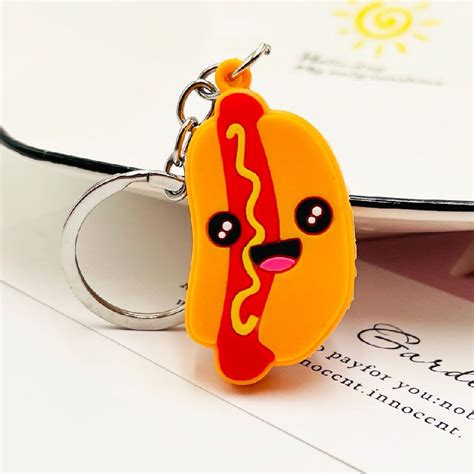 Pvc Creative Hot Dog Keychain Wholesale Juzea
