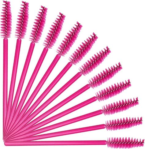 50 Pcs Disposable Mascara Wands Eyelash Brush Spoolies For Eyebrow Eye Lash Extension Rose