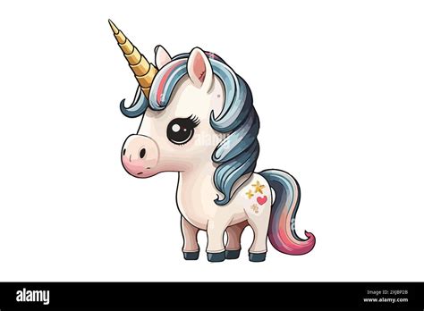 Baby Unicorn Cartoon Character Vector Illustration Stock Vector Image