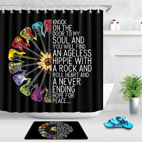 Sunflower Guitar Shower Curtain Brighten Your Bathroom With Inspiring