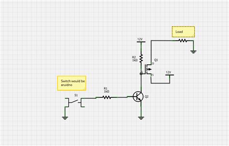 Resistor Values For P Channel Mosfet Npn Transistor Switch