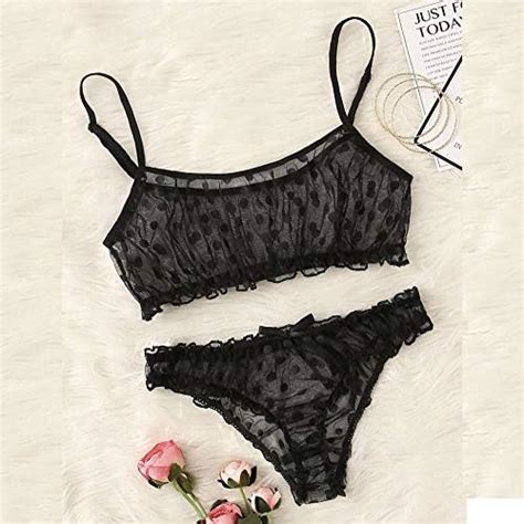 Rtyoo Lingerie Lady Sexy LeatherSexy Dessous Frauen Sexy Mesh BH Bowknot Unterhosen Dessous Set