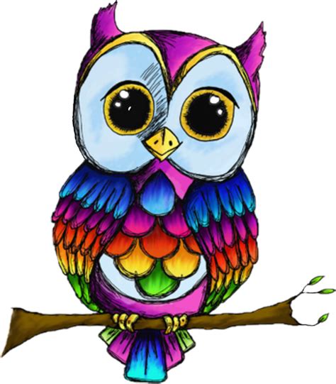 Download Rainbow Owl Png Clipart Png Download Clip Art Clipartkey