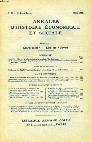 ANNALES D HISTOIRE ECONOMIQUE ET SOCIALE 8e ANNEE N 38 MARS 1936