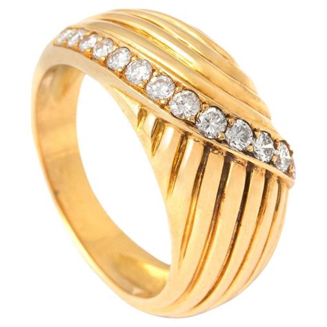 Diamond Yellow Gold 18k Ring For Sale At 1stdibs