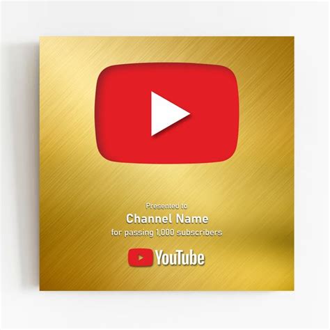 Youtube Plaque Etsy