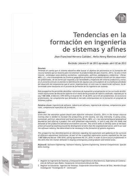 PDF Tendencias en la formación en ingeniería de sistemas y afines