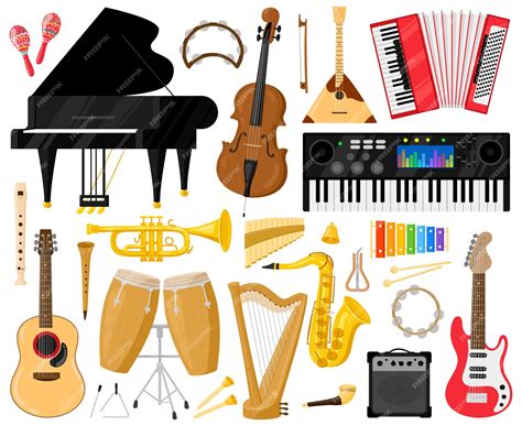 Premium Vector Musical Instruments Cartoon Music Band Instruments