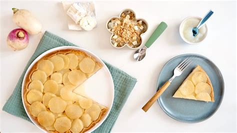 Tarte tatin aux navets et au chèvre pour bébé et toute la famille