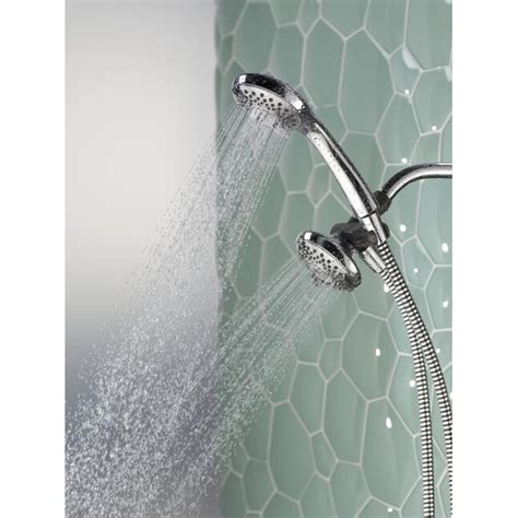 Peerless Satin Nickel Round Dual Shower Head 2 5 Gpm 9 5 Lpm In The Shower Heads Department At