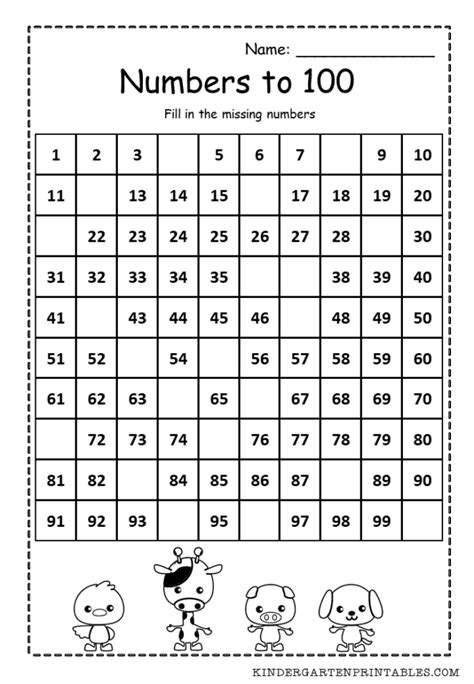 Free Counting To 100 Worksheets