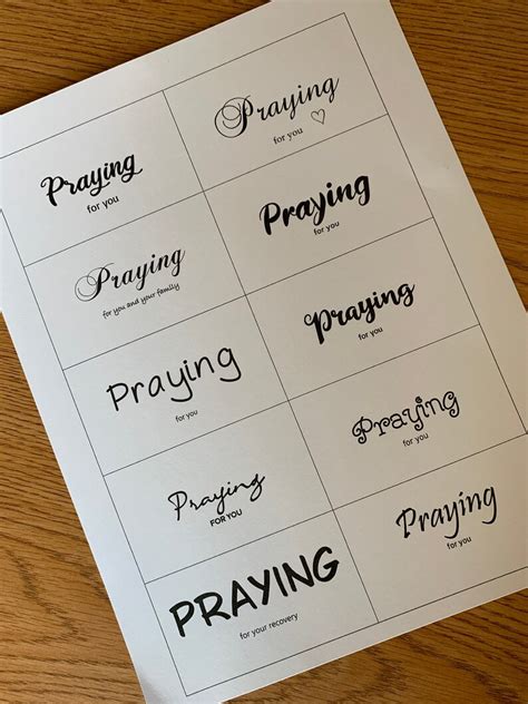 Printable PRAYING FOR YOU Cards, Set of 10, Mini Cards, Instant ...