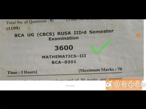 Hpu Bca 3rd Sem Maths Previous Year Question Papers 2017 18 19 21 With