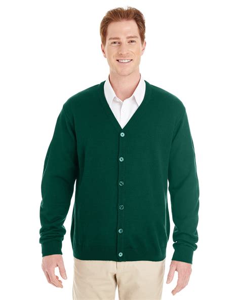 Harriton M425 Mens Pilbloc V Neck Button Cardigan Sweater