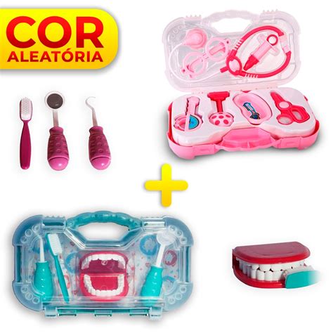 Conjunto Maleta De Medico E Dentista Infantil Mini Doutor A