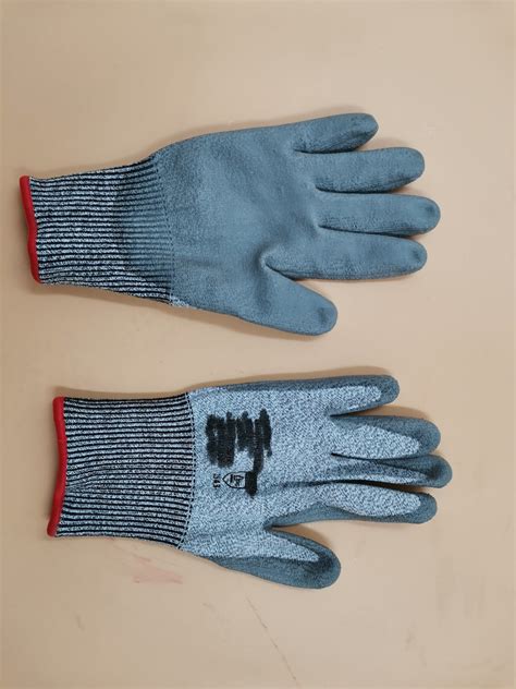 Wholesale Grey 13G Hppe Cut Resistant PU Coated Hand Safety Work Gloves