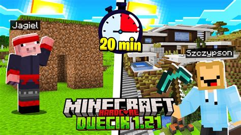 Kto ZBUDUJE LEPSZY DOM W 20 MINUT W Minecraft YouTube