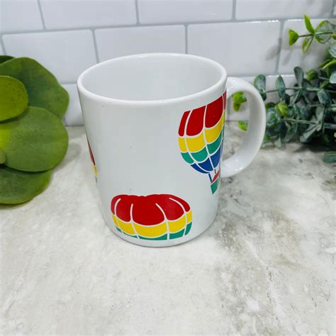 Vintage Lgbtq Rainbow Hot Air Balloon Ftd Ceramic Coffee Mug Etsy