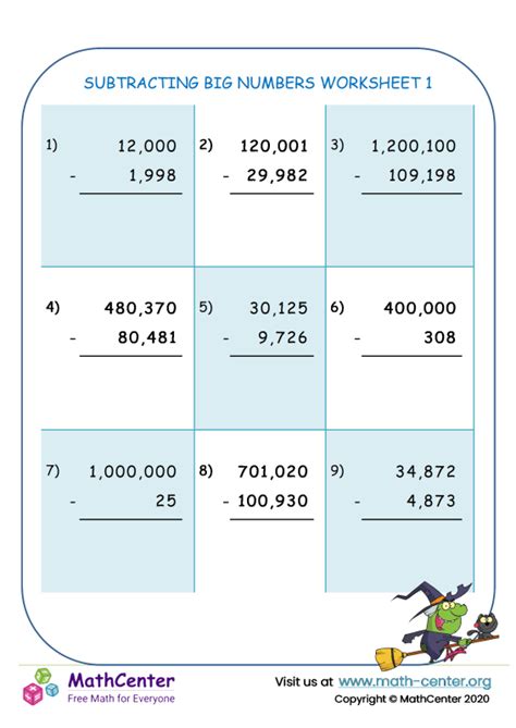 Fifth Grade Worksheets Multi Digit Subtraction With Regrouping Math