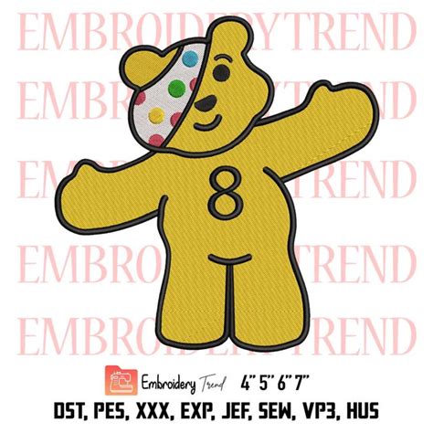 Children In Need Embroidery Pudsey Bear Embroidery Bbc Embroidery