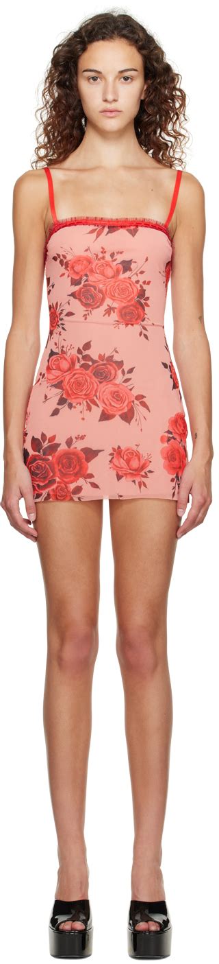 Pink Floral Minidress By GUIZIO On Sale