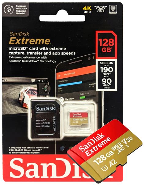 KARTA MICRO SD SANDISK EXTREME 128GB 190 90 V30 A2 4K ADAPTER Sklep