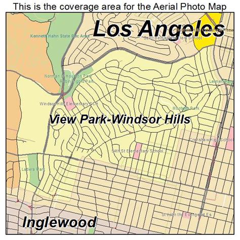 Aerial Photography Map of View Park Windsor Hills, CA California