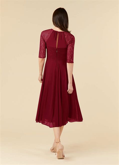 Azazie Gracelyn Burgundy A Line Lace Dress Azazie