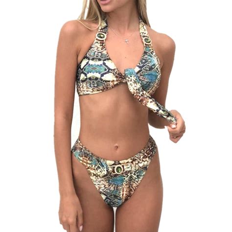 Fashion Colorful Polynesian Print Custom Sexy Women Bathing Suit Beachwear Bow Front Bikini