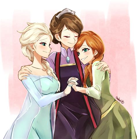 Safebooru 3girls Anna Frozen Blonde Hair Blue Dress Blue Eyes Brown Hair Dress Elsa Frozen