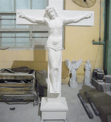 Marble Religious Sculpture Jesus On The Cross Statue